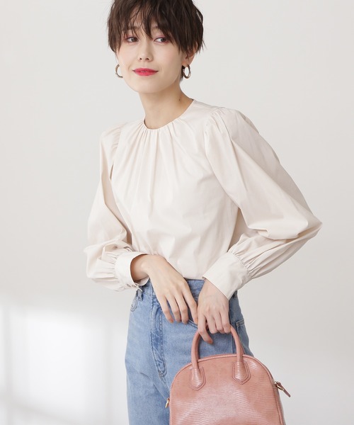 N.（N. Natural Beauty Basic）（エヌエヌナチュラルビューティーベーシック）の「◆ボリュームスリーブブラウス（シャツ/ブラウス・レディース・ブラック/パープル/ナチュラル・MEDIUM）」の2枚目の写真