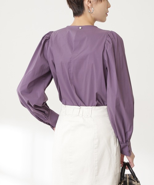 N.（N. Natural Beauty Basic）（エヌエヌナチュラルビューティーベーシック）の「◆ボリュームスリーブブラウス（シャツ/ブラウス・レディース・ブラック/パープル/ナチュラル・MEDIUM）」の6枚目の写真