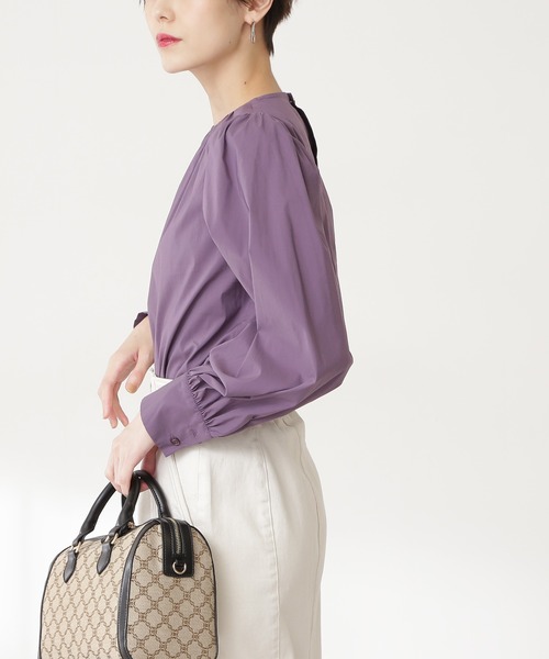 N.（N. Natural Beauty Basic）（エヌエヌナチュラルビューティーベーシック）の「◆ボリュームスリーブブラウス（シャツ/ブラウス・レディース・ブラック/パープル/ナチュラル・MEDIUM）」の9枚目の写真