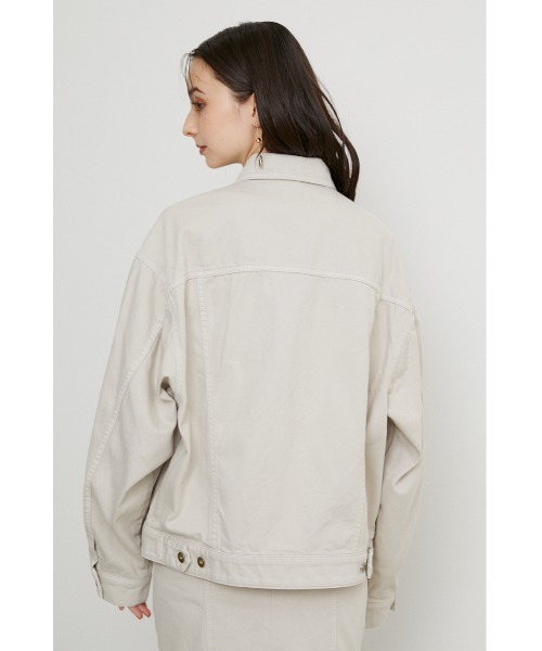 rienda（リエンダ）の「オーバーカラーデニムジャケット-U（デニムジャケット・レディース・ライトベージュ/ブラック・FREE）」の11枚目の写真