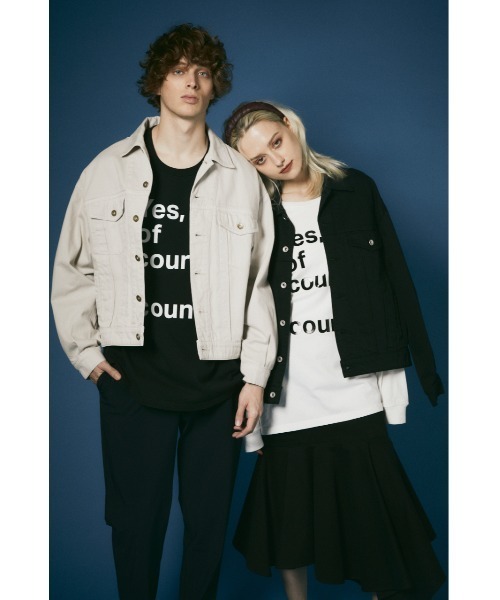 rienda（リエンダ）の「オーバーカラーデニムジャケット-U（デニムジャケット・レディース・ライトベージュ/ブラック・FREE）」の16枚目の写真