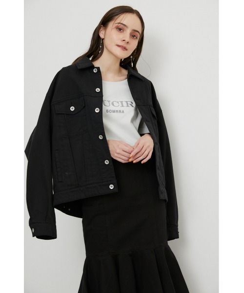 rienda（リエンダ）の「オーバーカラーデニムジャケット-U（デニムジャケット・レディース・ライトベージュ/ブラック・FREE）」の21枚目の写真