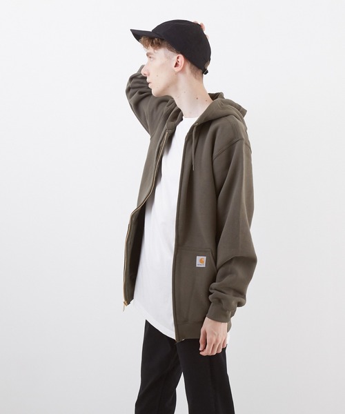 Carhartt(カーハート)の「【carhartt/カーハート】carhartt ZIPHOODED SWEAT(パーカー・メンズ・チャコールグレー/ブラック/ネイビー/モスグリーン/グレー・SMALL/LARGE/X-LARGE/MEDIUM)」の5枚目の写真