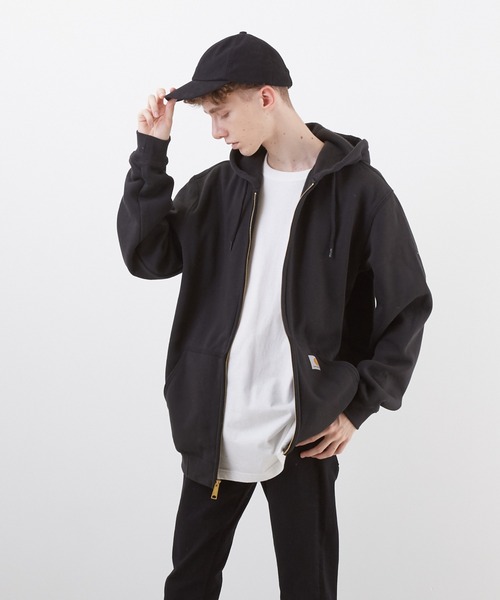 Carhartt(カーハート)の「【carhartt/カーハート】carhartt ZIPHOODED SWEAT(パーカー・メンズ・チャコールグレー/ブラック/ネイビー/モスグリーン/グレー・SMALL/LARGE/X-LARGE/MEDIUM)」の2枚目の写真