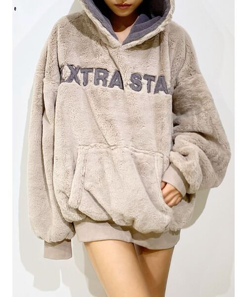 GYDA（ジェイダ）の「EXTRA STANエエコファーパーカー（パーカー・レディース・ベージュ/オフホワイト/ピンク・FREE）」の10枚目の写真