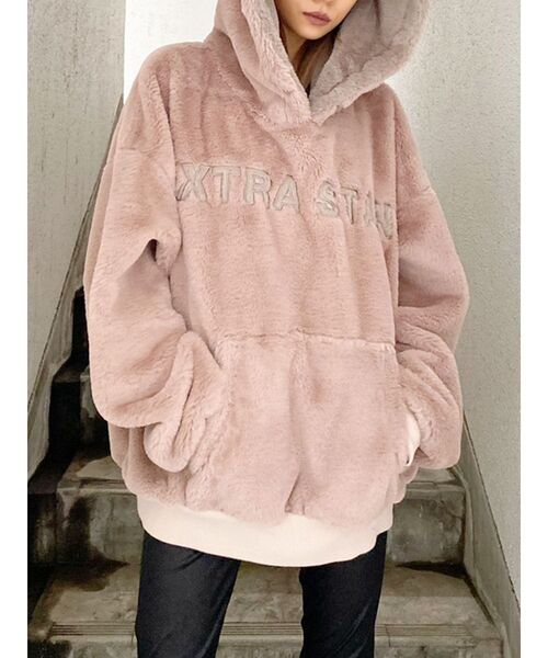 GYDA（ジェイダ）の「EXTRA STANエエコファーパーカー（パーカー・レディース・ベージュ/オフホワイト/ピンク・FREE）」の16枚目の写真