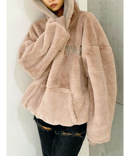 GYDA（ジェイダ）の「EXTRA STANエエコファーパーカー（パーカー・レディース・ベージュ/オフホワイト/ピンク・FREE）」の19枚目の写真