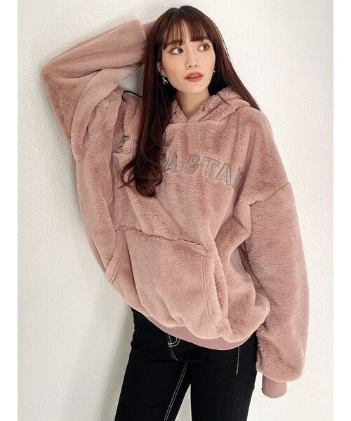 GYDA（ジェイダ）の「EXTRA STANエエコファーパーカー（パーカー・レディース・ベージュ/オフホワイト/ピンク・FREE）」の21枚目の写真