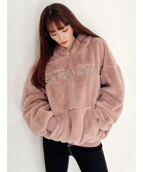 GYDA（ジェイダ）の「EXTRA STANエエコファーパーカー（パーカー・レディース・ベージュ/オフホワイト/ピンク・FREE）」の22枚目の写真
