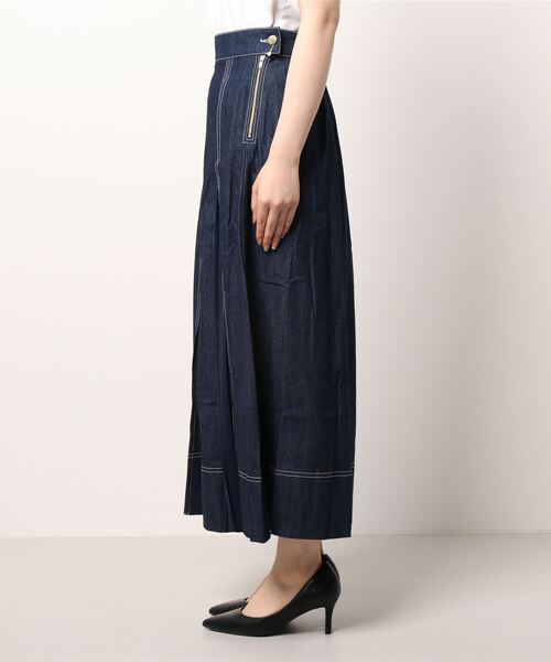 Bou Jeloud（ブージュルード）の「タックプリーツＳＫ（スカート・レディース・ベージュ/インディゴブルー/カーキ・38）」の12枚目の写真