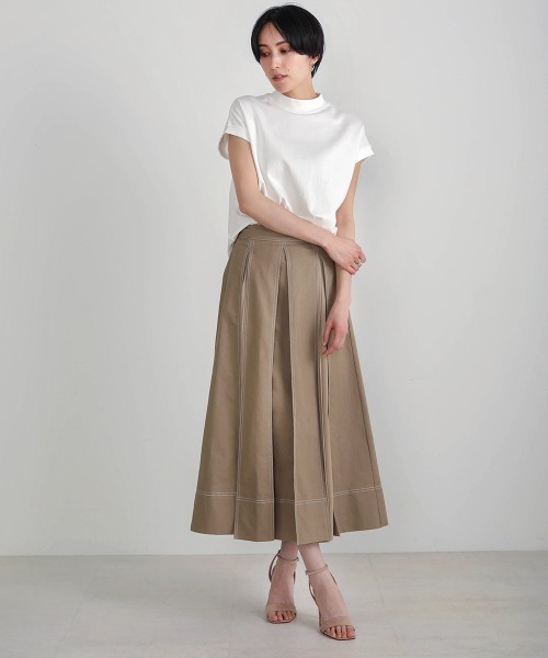 Bou Jeloud（ブージュルード）の「タックプリーツＳＫ（スカート・レディース・ベージュ/インディゴブルー/カーキ・38）」の10枚目の写真