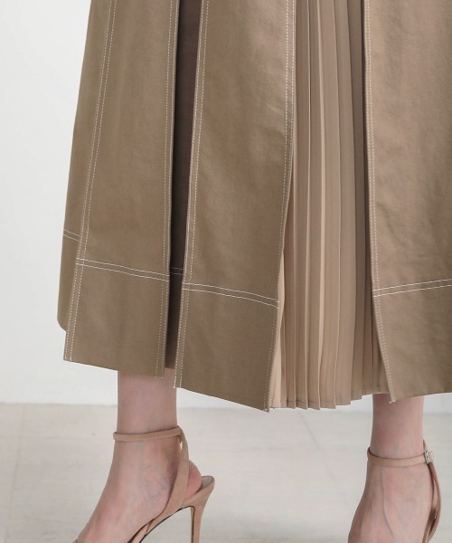 Bou Jeloud（ブージュルード）の「タックプリーツＳＫ（スカート・レディース・ベージュ/インディゴブルー/カーキ・38）」の11枚目の写真