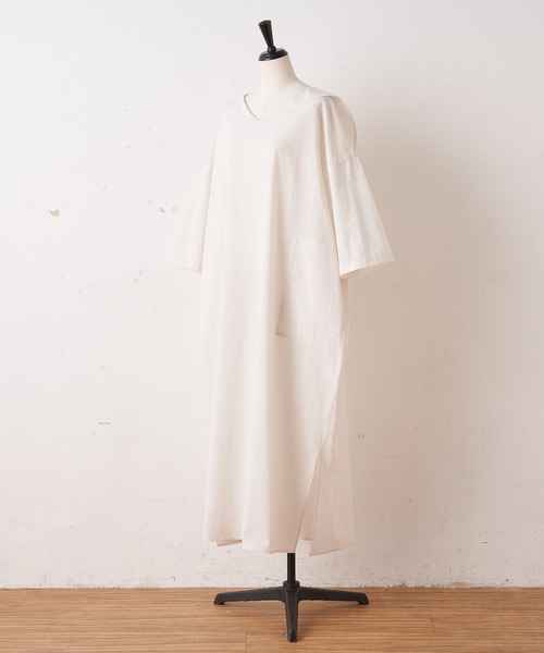 BEARDSLEY（ビアズリー）の「フロント部分の襟は細めになっているので大人も着やすいセーラーワンピース（ワンピース・レディース・カーキ/ホワイト・FREE）」の15枚目の写真