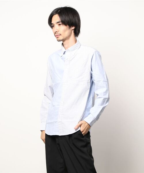 Alexander Julian（アレキサンダージュリアン）の「アレキサンダージュリアンメンズ/ALEXANDER JULIAN：MEN オックス クレイジー ボタンダウン長袖シャツ（シャツ/ブラウス・メンズ・サックスブルー/グレー・LARGE/MEDIUM/X-LARGE）」の5枚目の写真