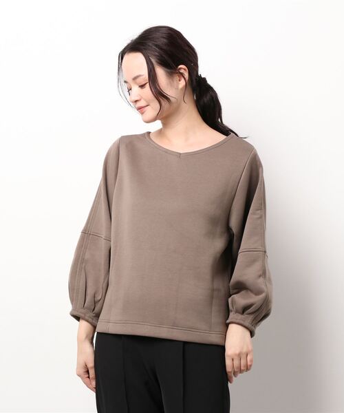 LBC(エルビーシー)の「パフスリーブダンボールプルオーバー(Tシャツ/カットソー・レディース・ブラック/ブルー/ブラウン・M)」の1枚目の写真