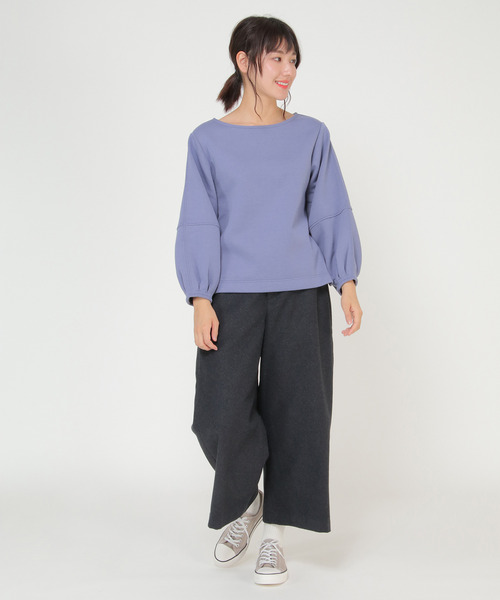 LBC(エルビーシー)の「パフスリーブダンボールプルオーバー(Tシャツ/カットソー・レディース・ブラック/ブルー/ブラウン・M)」の13枚目の写真