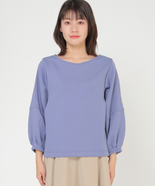 LBC(エルビーシー)の「パフスリーブダンボールプルオーバー(Tシャツ/カットソー・レディース・ブラック/ブルー/ブラウン・M)」の5枚目の写真