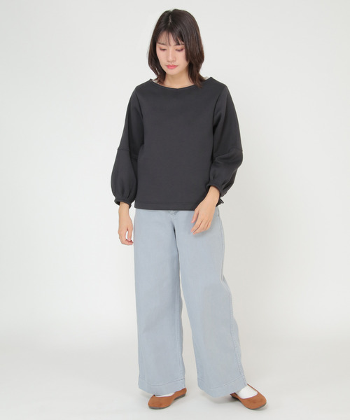 LBC(エルビーシー)の「パフスリーブダンボールプルオーバー(Tシャツ/カットソー・レディース・ブラック/ブルー/ブラウン・M)」の6枚目の写真