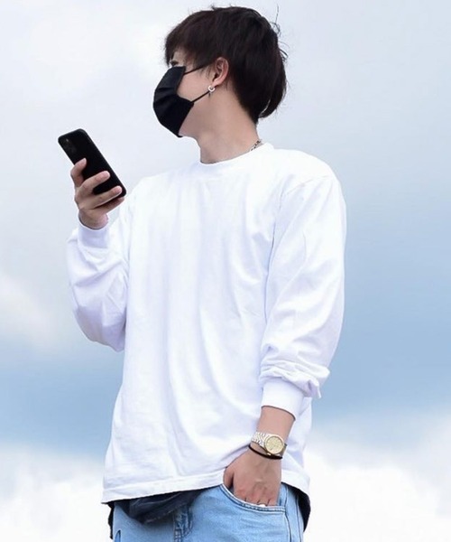 LOS ANGELES APPAREL（ロサンゼルスアパレル）の「LOS ANGELS APPAREL 6.5oz ガーメントダイロングＴシャツ（Tシャツ/カットソー・メンズ・ホワイト/ブラック/ホワイト系その他/グリーン系その他/オレンジ/コバルトブルー/ネイビー・SMALL/MEDIUM/LARGE/X-LARGE）」の2枚目の写真