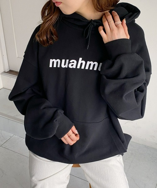 muahmuah(ムーアムーア)の「【muah muah/ムーアムーア】LOWER PRINTING OVERFIT HOODIE(パーカー・レディース・インディゴブルー/ブルー/ブラック/カーキ/ラベンダー/グレー/クリーム・FREE)」の18枚目の写真