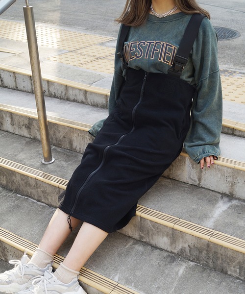 179/WG(イチナナキュウダブルジー)の「フリース ジャンパースカート(スカート・レディース・ブラック/グレー・MEDIUM)」の15枚目の写真