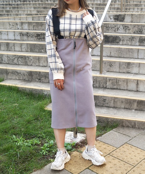 179/WG(イチナナキュウダブルジー)の「フリース ジャンパースカート(スカート・レディース・ブラック/グレー・MEDIUM)」の8枚目の写真