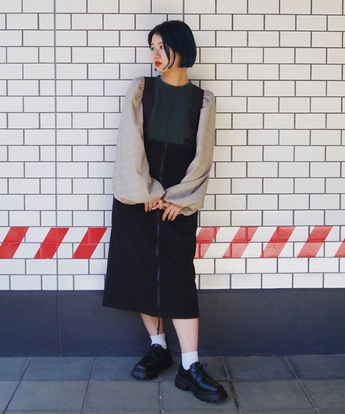 179/WG(イチナナキュウダブルジー)の「フリース ジャンパースカート(スカート・レディース・ブラック/グレー・MEDIUM)」の19枚目の写真