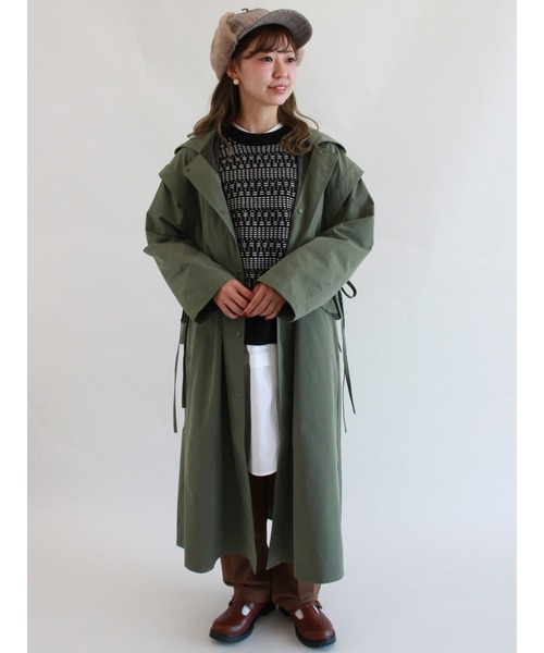 ehka sopo（エヘカソポ）の「フェイクレイヤードコート（その他アウター・レディース・ブラック/ベージュ/カーキ・ﾌﾘ-）」の3枚目の写真