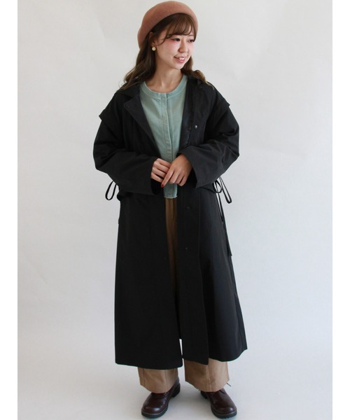 ehka sopo（エヘカソポ）の「フェイクレイヤードコート（その他アウター・レディース・ブラック/ベージュ/カーキ・ﾌﾘ-）」の2枚目の写真