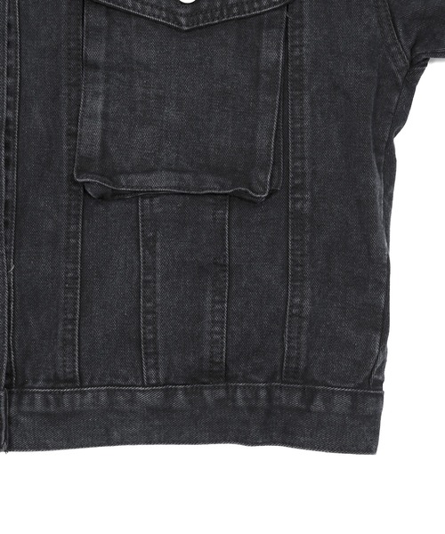 Figments（フィグメンツ）の「ブラックデニムジャケット（デニムジャケット・レディース・ブラック・FREE）」の6枚目の写真