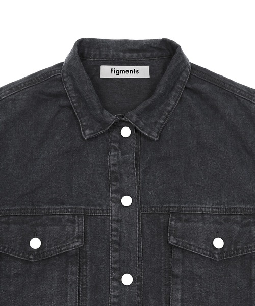 Figments（フィグメンツ）の「ブラックデニムジャケット（デニムジャケット・レディース・ブラック・FREE）」の7枚目の写真