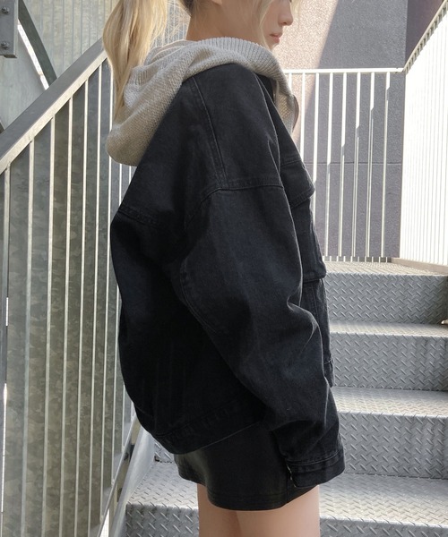 Figments（フィグメンツ）の「ブラックデニムジャケット（デニムジャケット・レディース・ブラック・FREE）」の13枚目の写真