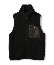 schott | Schott/ショット/LEATHER POCKET PILE VEST/レザー ポケットパイル ベスト(ベスト)