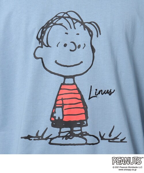 PEANUTS（ピーナッツ）の「◆PEANUTS/ピーナッツ キャラクターグラフィック ビッグシルエットスウェットTシャツ（Tシャツ/カットソー・メンズ・ブラック/ライトブルー/パープル系/アイボリー・04/02/03）」の6枚目の写真