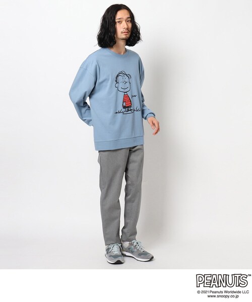 PEANUTS（ピーナッツ）の「◆PEANUTS/ピーナッツ キャラクターグラフィック ビッグシルエットスウェットTシャツ（Tシャツ/カットソー・メンズ・ブラック/ライトブルー/パープル系/アイボリー・04/02/03）」の12枚目の写真