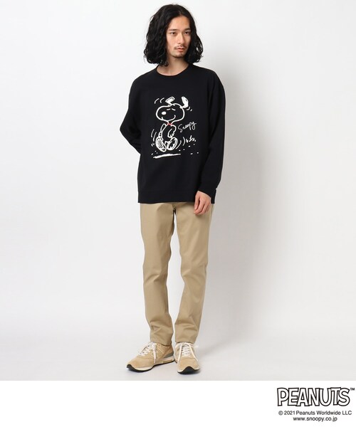 PEANUTS（ピーナッツ）の「◆PEANUTS/ピーナッツ キャラクターグラフィック ビッグシルエットスウェットTシャツ（Tシャツ/カットソー・メンズ・ブラック/ライトブルー/パープル系/アイボリー・04/02/03）」の10枚目の写真