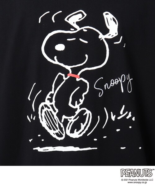 PEANUTS（ピーナッツ）の「◆PEANUTS/ピーナッツ キャラクターグラフィック ビッグシルエットスウェットTシャツ（Tシャツ/カットソー・メンズ・ブラック/ライトブルー/パープル系/アイボリー・04/02/03）」の9枚目の写真