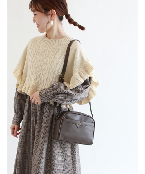 ehka sopo（エヘカソポ）の「ゴブラン／フェイクレザーアソートショルダーバッグ（ショルダーバッグ・レディース・ダークブラウン/ブラウン/キャメル・ﾌﾘ-）」の8枚目の写真