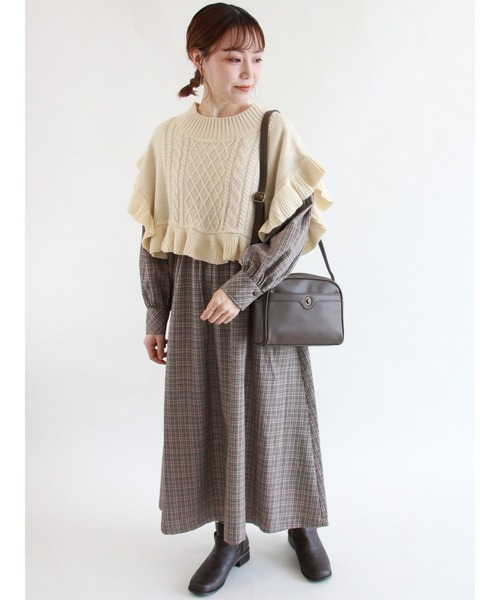 ehka sopo（エヘカソポ）の「ゴブラン／フェイクレザーアソートショルダーバッグ（ショルダーバッグ・レディース・ダークブラウン/ブラウン/キャメル・ﾌﾘ-）」の9枚目の写真