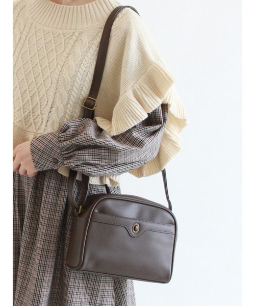 ehka sopo（エヘカソポ）の「ゴブラン／フェイクレザーアソートショルダーバッグ（ショルダーバッグ・レディース・ダークブラウン/ブラウン/キャメル・ﾌﾘ-）」の15枚目の写真