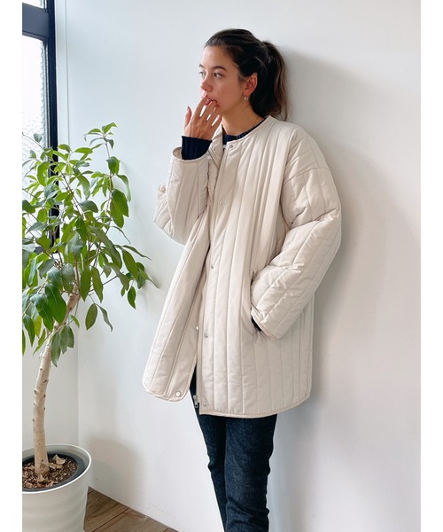 Vicente（ヴィセンテ）の「Light quilting coat（その他アウター・レディース・ブラウン/オフホワイト・FREE）」の2枚目の写真