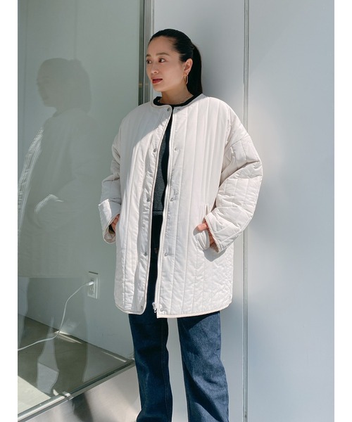 Vicente（ヴィセンテ）の「Light quilting coat（その他アウター・レディース・ブラウン/オフホワイト・FREE）」の3枚目の写真