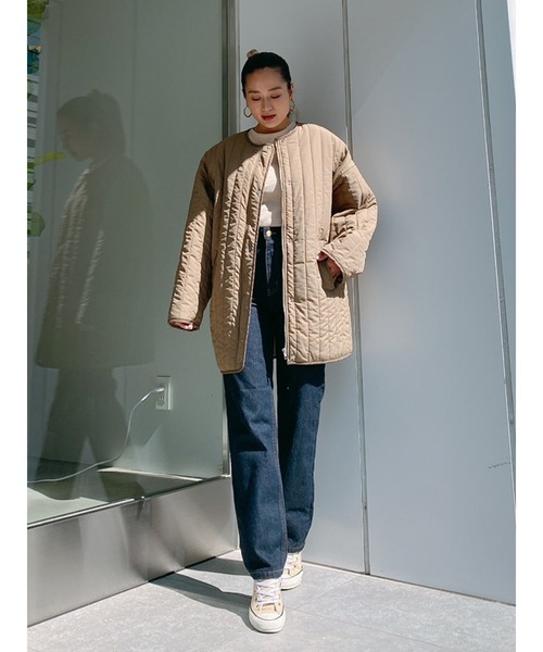 Vicente（ヴィセンテ）の「Light quilting coat（その他アウター・レディース・ブラウン/オフホワイト・FREE）」の6枚目の写真