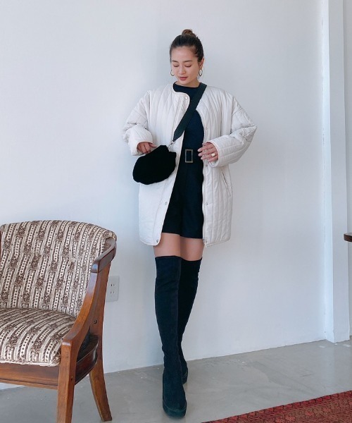 Vicente（ヴィセンテ）の「Light quilting coat（その他アウター・レディース・ブラウン/オフホワイト・FREE）」の9枚目の写真