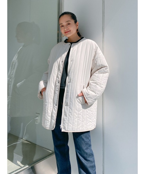 Vicente（ヴィセンテ）の「Light quilting coat（その他アウター・レディース・ブラウン/オフホワイト・FREE）」の8枚目の写真