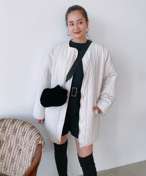 Vicente（ヴィセンテ）の「Light quilting coat（その他アウター・レディース・ブラウン/オフホワイト・FREE）」の11枚目の写真