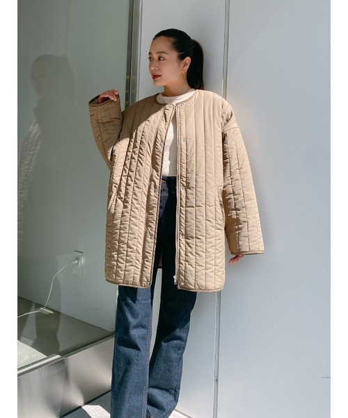 Vicente（ヴィセンテ）の「Light quilting coat（その他アウター・レディース・ブラウン/オフホワイト・FREE）」の7枚目の写真