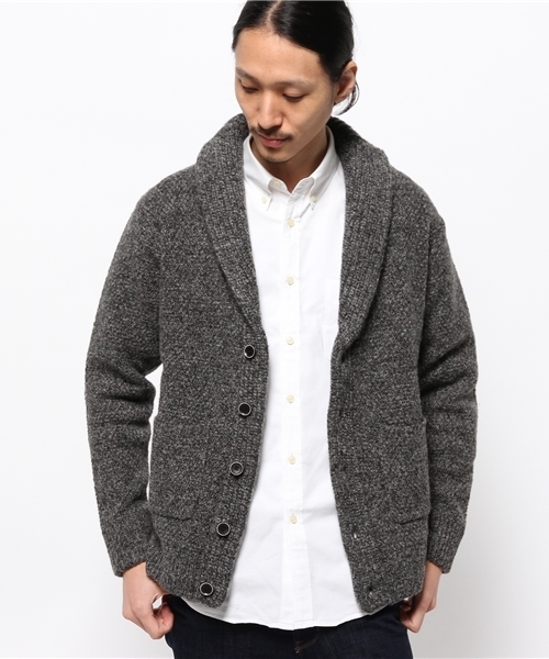 BAYFLOW（ベイフロー）の「BAYFLOW／シェットショールカーディガン（カーディガン/ボレロ・メンズ・グレー/ネイビー/オフホワイト・LARGE/SMALL/MEDIUM）」の13枚目の写真