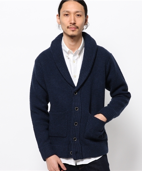 BAYFLOW（ベイフロー）の「BAYFLOW／シェットショールカーディガン（カーディガン/ボレロ・メンズ・グレー/ネイビー/オフホワイト・LARGE/SMALL/MEDIUM）」の15枚目の写真