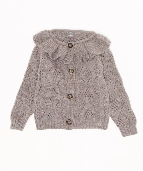 tocoto vintage（トコト ヴィンテージ）の「tocoto vintage / フローランスネック カーディガン（カーディガン/ボレロ・キッズ・ピンク/ブラウン・10Y/2Y/4Y/6Y）」の2枚目の写真